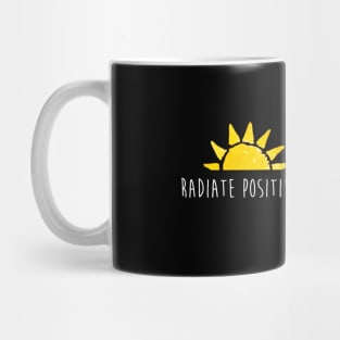 Radiate Positivity Cute Script Happy Summer Sun Mug